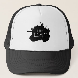 Freies Ägypten mit Protestierendern Truckerkappe