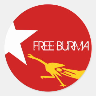 FREIES BIRMA RUNDER AUFKLEBER