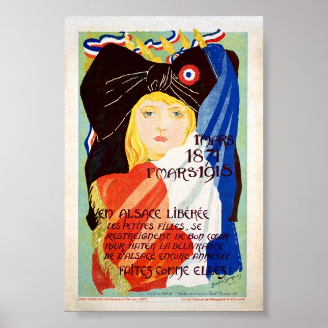 Freies Elsass - Französisch Poster (Vorne)