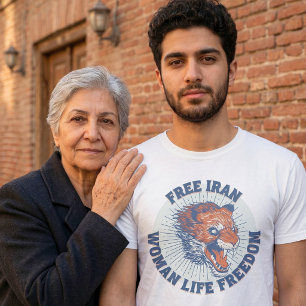 Freies Iran Protest Wütender blauer Löwe T-Shirt