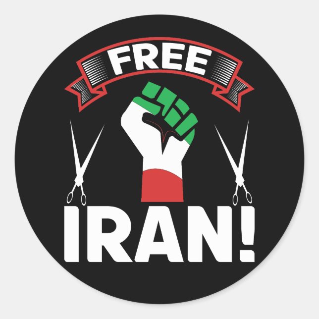 Freies Iran Runder Aufkleber (Vorderseite)