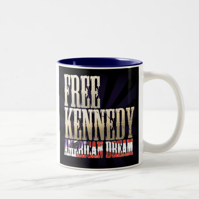 Freies Kennedy - amerikanischer Traum-Tassen Zweifarbige Tasse (Rechts)