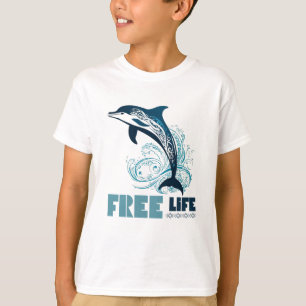 Freies Leben Weißer Stammesdelfin T-Shirt
