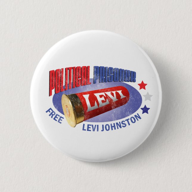 FREIES LEVI - politischer Gefangener Button (Vorderseite)