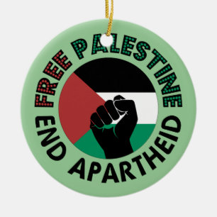 Freies Palästina Apartheid beenden Palästina-Flagg Keramik Ornament