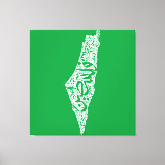 Freies Palästina Karte und Flagge فلسطين Leinwanddruck