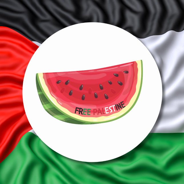 Freies Palästina Wassermelon Soziale Gerechtigkeit Runder Aufkleber (Von Creator hochgeladen)