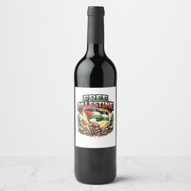 Freies Palästina Weinetikett (Vorderseite)