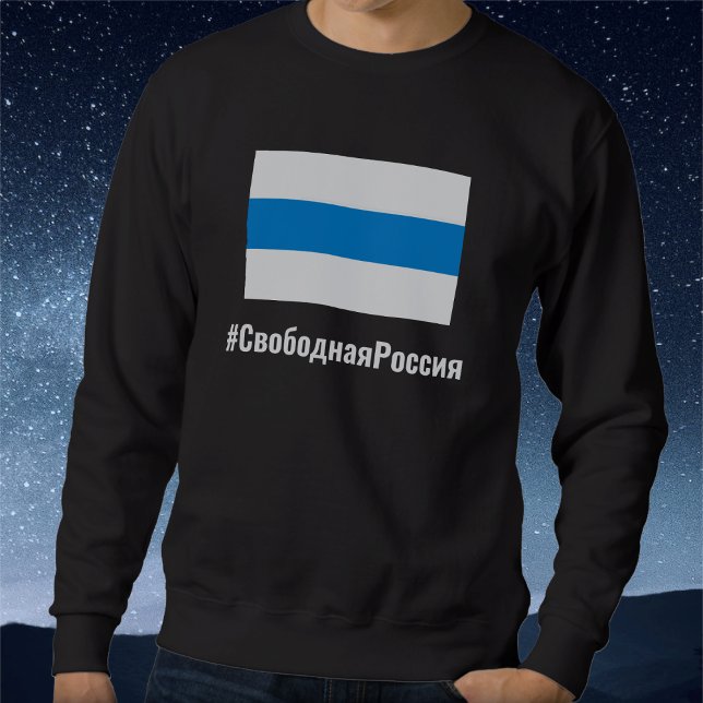 Freies Russland - Russisch - Weißweiße Flagge Sweatshirt (Von Creator hochgeladen)