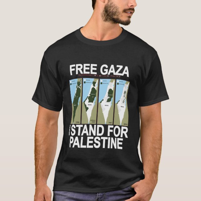 FREIES SICHERES GAZA PALÄSTINA T-Shirt (Vorderseite)
