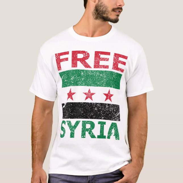 Freies Syrien (echtes syrisches Flag) T-Shirt (Vorderseite)