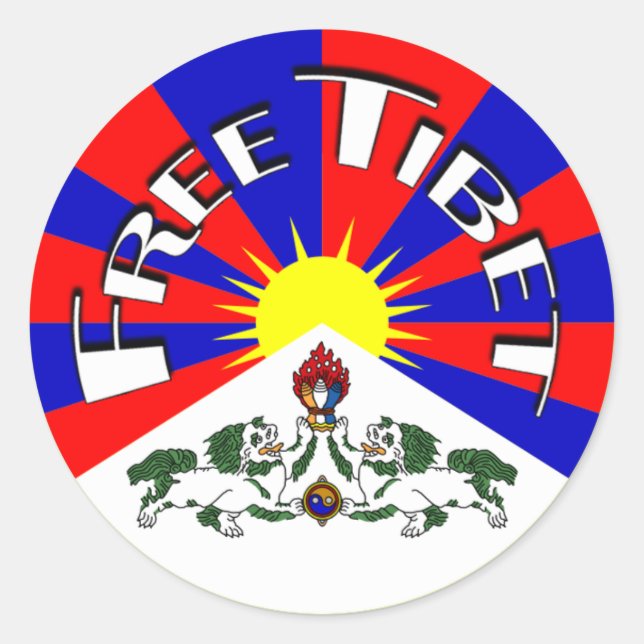 Freies Tibet-Abzeichen Runder Aufkleber (Vorderseite)