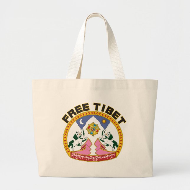 Freies Tibet-Emblem Jumbo Stoffbeutel (Vorne)