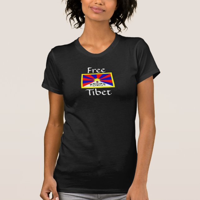 Freies Tibet (Flagge mit Gold) T-Shirt (Vorderseite)