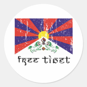 Freies Tibet Geschenke Runder Aufkleber