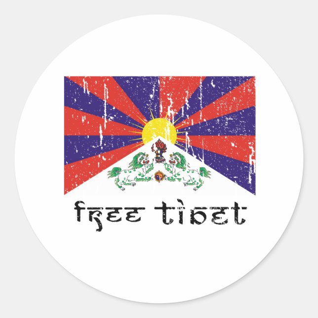 Freies Tibet Geschenke Runder Aufkleber (Vorderseite)