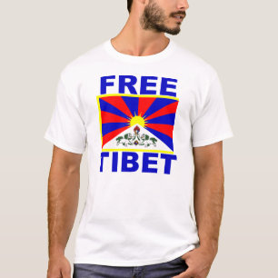 Freies Tibet mit tibetanischer Flagge T-Shirt