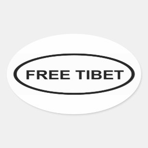 FREIES TIBET OVALER AUFKLEBER