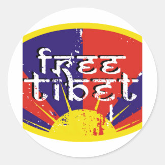 Freies Tibet Runder Aufkleber