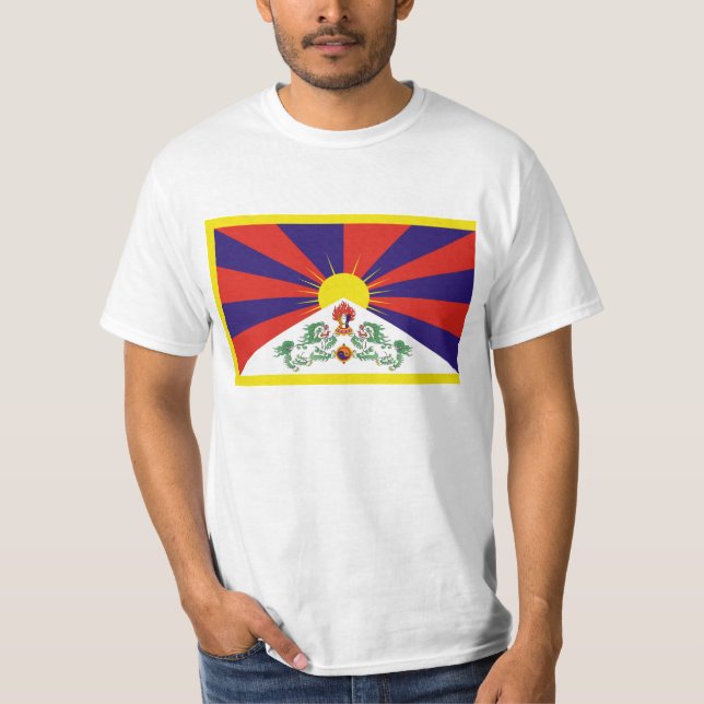 Freies Tibet - tibetische Flagge T-Shirt (Vorderseite)