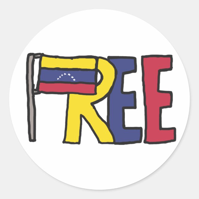 Freies Venezuela Runder Aufkleber (Vorderseite)
