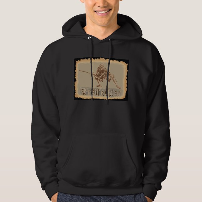 Freifechter schwarzer Hoodie (Vorderseite)