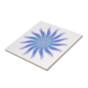 Freifließende florale großartige grüne blaue viole fliese
