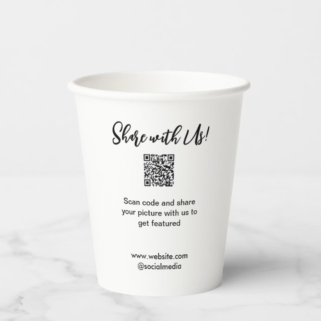 Freigabe der Bildprüfung QR-Code hinzufügen Websit Pappbecher (Vorderseite)