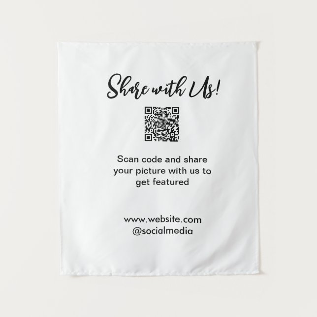 Freigabe der Bildprüfung QR-Code hinzufügen Websit Wandteppich (Vorderseite)