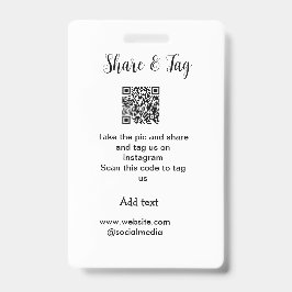 Freigabe und Tag für Instagram Scan QR Add-Website Ausweis