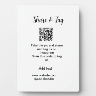 Freigabe und Tag für Instagram Scan QR Add-Website Fotoplatte