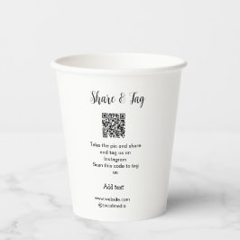 Freigabe und Tag für Instagram Scan QR Add-Website Pappbecher