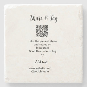 Freigabe und Tag für Instagram Scan QR Add-Website Steinuntersetzer