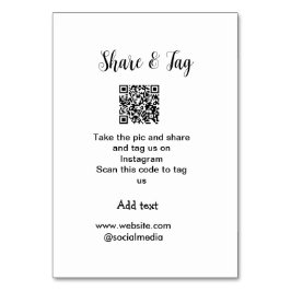 Freigabe und Tag für Instagram Scan QR Add-Website Tischnummer