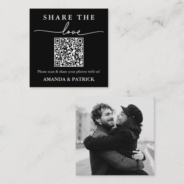 Freigeben der Liebe benutzerdefinierte QR-Code-Hoc Telefonnummerkarte (Vorne/Hinten)