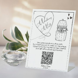Freigeben der Liebe, die QR-Code-Zeichen wünscht Sockelschild