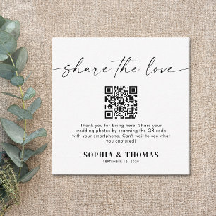 Freigeben des QR-Liebe-Codes für Hochzeiten von Fo Begleitkarte