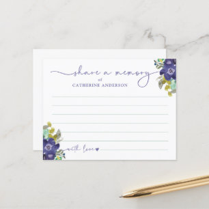 Freigeben eines Gedächtnisfloralen Elegante Script Postkarte