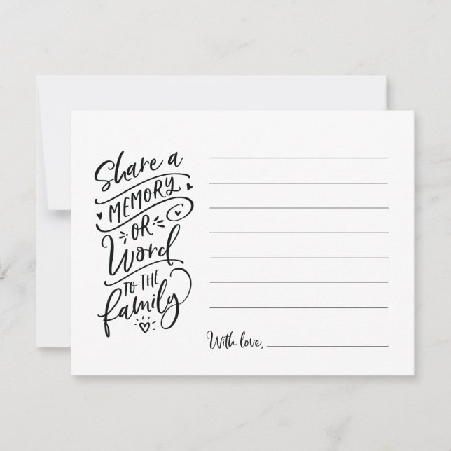 Freigeben eines Speichers oder Worts auf die Beile Einladung (Vorderseite)