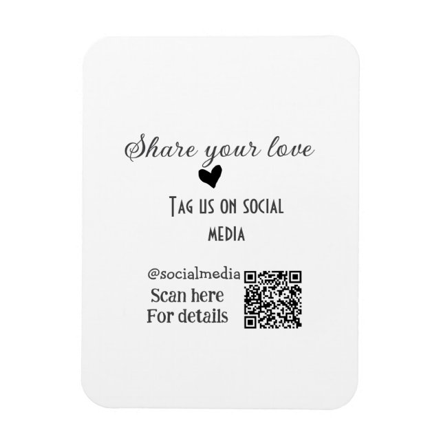 Freigeben Sie Liebe Scan QR-Code hinzufügen sozial Magnet (Vertikal)