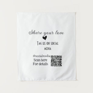 Freigeben Sie Liebe Scan QR-Code hinzufügen sozial Wandteppich