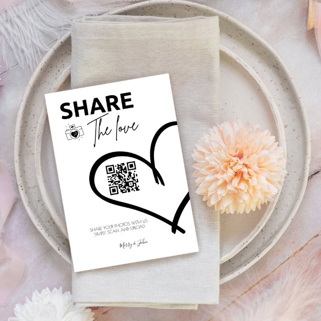 Freigeben von Liebe Wedding Foto QR-Code Sockelschild (Von Creator hochgeladen)