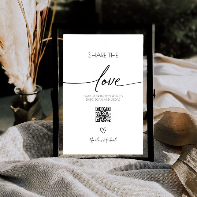 Freigeben von Liebe Wedding Foto QR-Code Sockelschild (Von Creator hochgeladen)