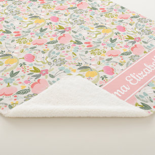 Freigebige Blüten-personalisiertes Baby Sherpadecke