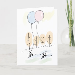 Freigeistiges Paar auf einem Fahrradausflug zusamm Feiertagskarte