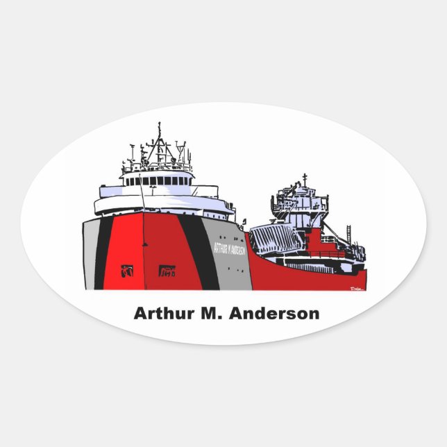 Freighter Arthur M. Anderson Ovaler Aufkleber (Vorderseite)