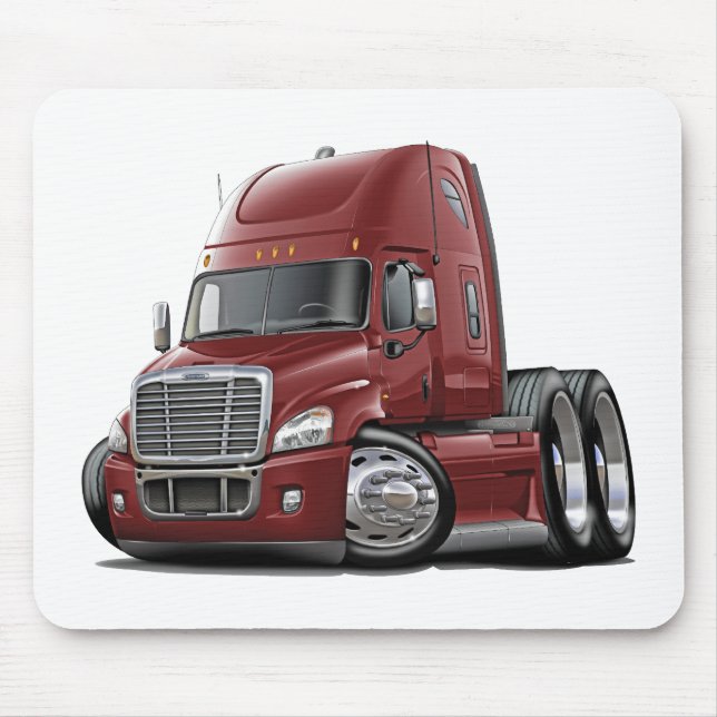 Freightliner Cascadia kastanienbrauner LKW Mousepad (Vorne)