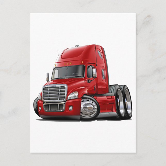 Freightliner Cascadia Red Truck Postkarte (Vorderseite)