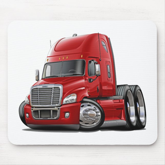 Freightliner Cascadia Rot-LKW Mousepad (Vorne)