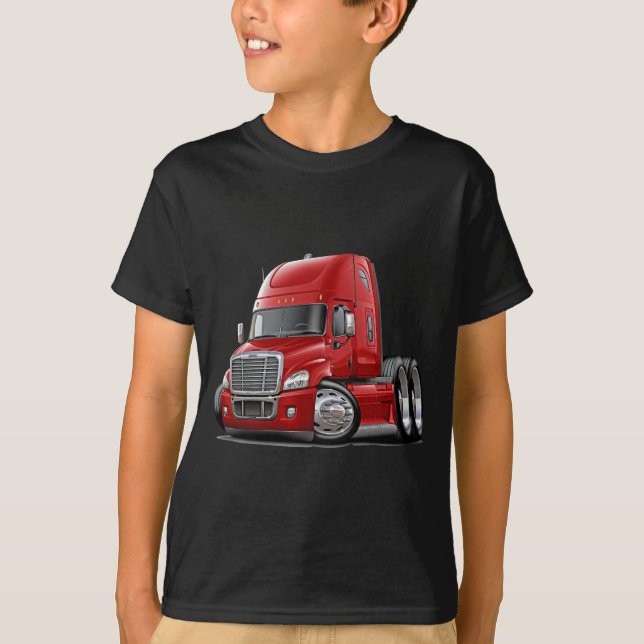 Freightliner Cascadia Rot-LKW T-Shirt (Vorderseite)
